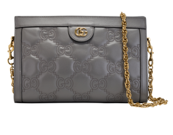 GG Small Matelasse, Leather, Grey, 702200, DB/S, 3*